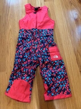 The North Face Coral Top Navy Floral Kids Snow Overalls